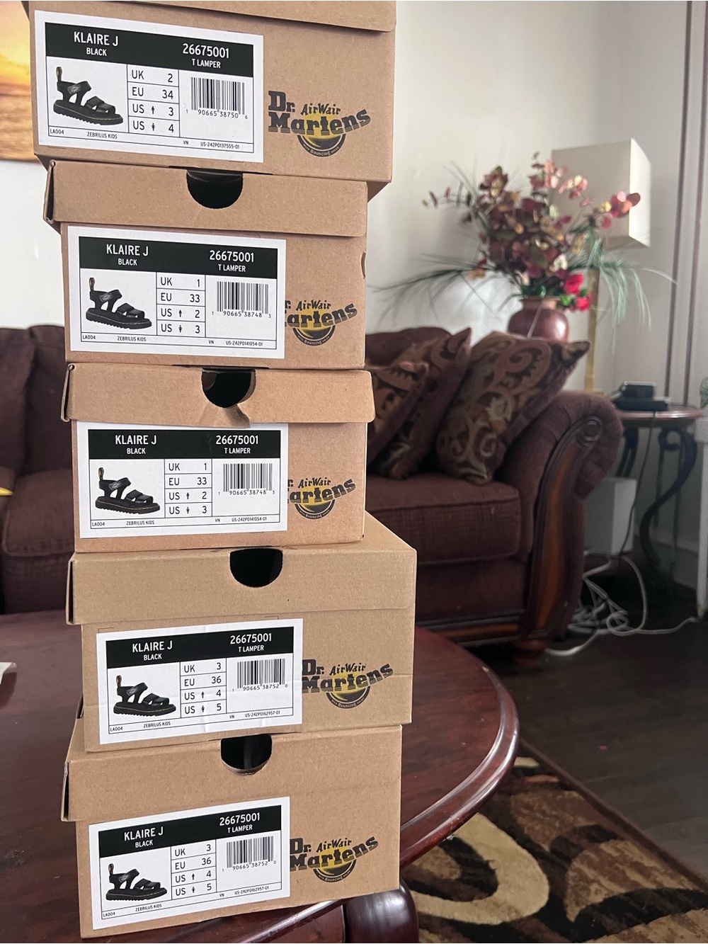 Dr. Martens Black Shoe Boxes Stack with Branding